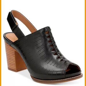 Clarkes Artisan Black Women's Peep-Toe Heels